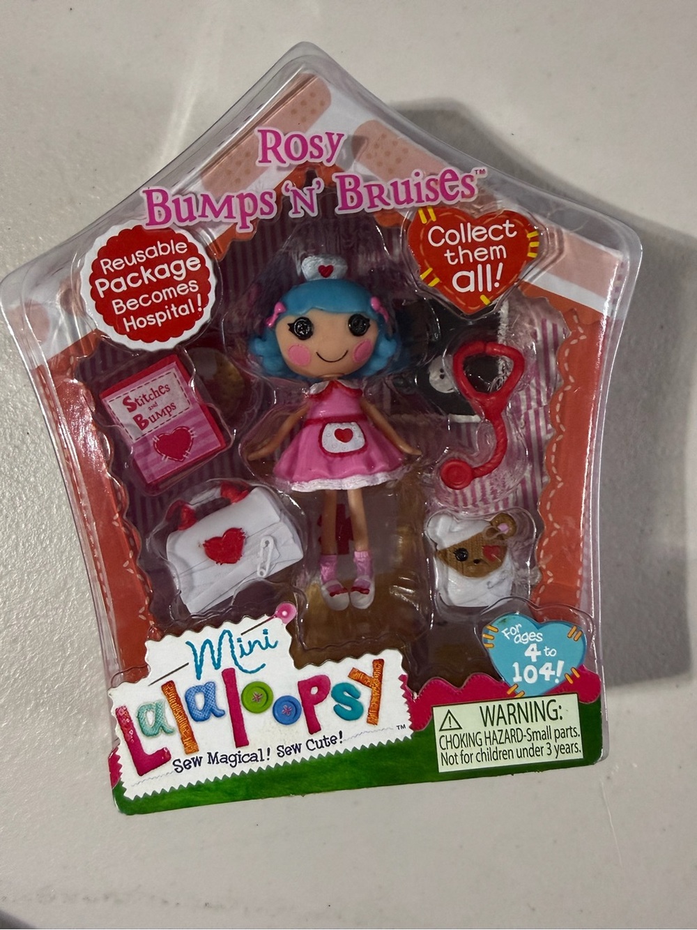 BNIB Mini Lalaloopsy Rosy Bumps N Bruises Doll with Pet Accessories New Sealed